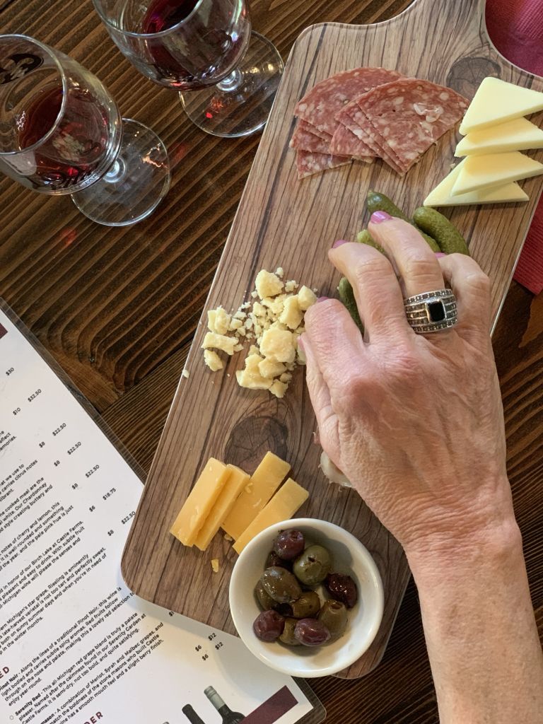 A charcuterie board in Charlevoix, Mi