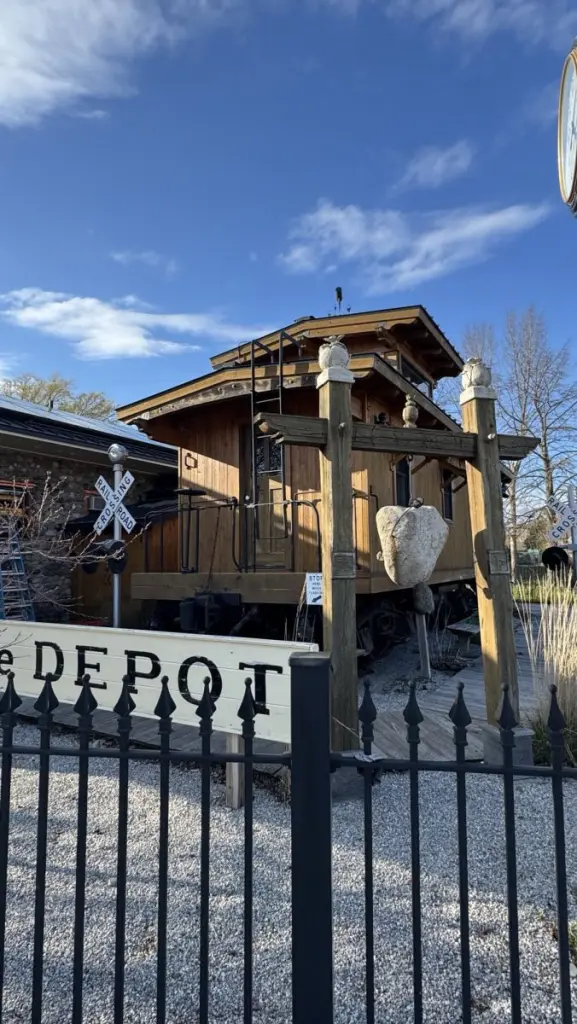 Depot art installation and home at Northport marina.